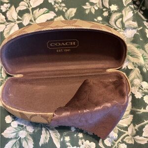 Coach Tan and Brown Eyeglass Case